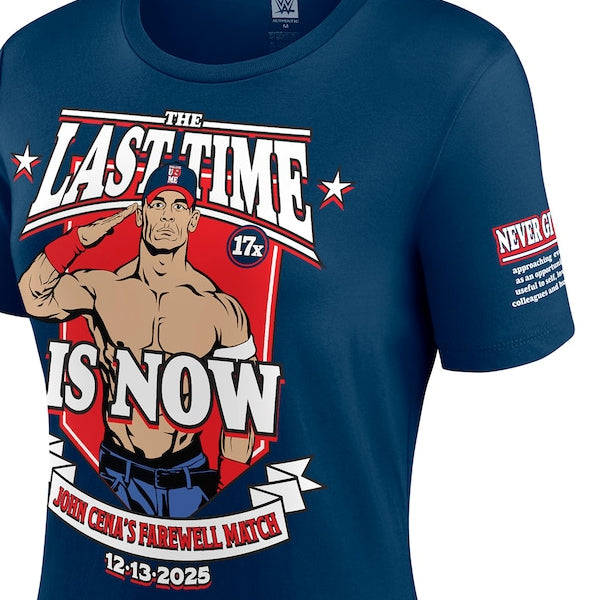 女性用 ジョン シナモデル 海外取寄 WWE AUTHENTIC Tシャツ WOMEN'S FAREWELL TOUR 2025 WASHINGTON D.C. T-SHIRT NAVY