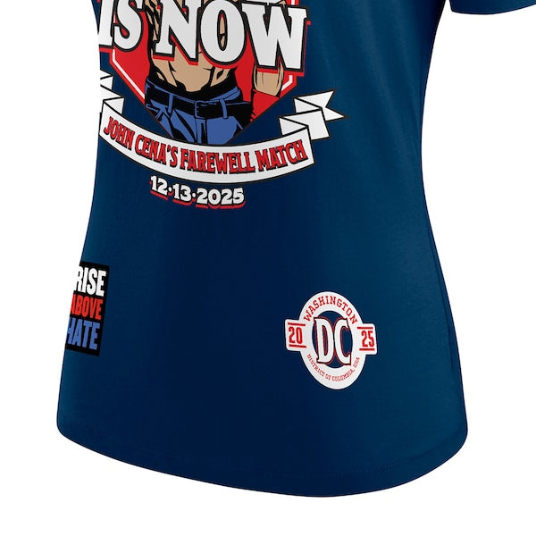女性用 ジョン シナモデル 海外取寄 WWE AUTHENTIC Tシャツ WOMEN'S FAREWELL TOUR 2025 WASHINGTON D.C. T-SHIRT NAVY