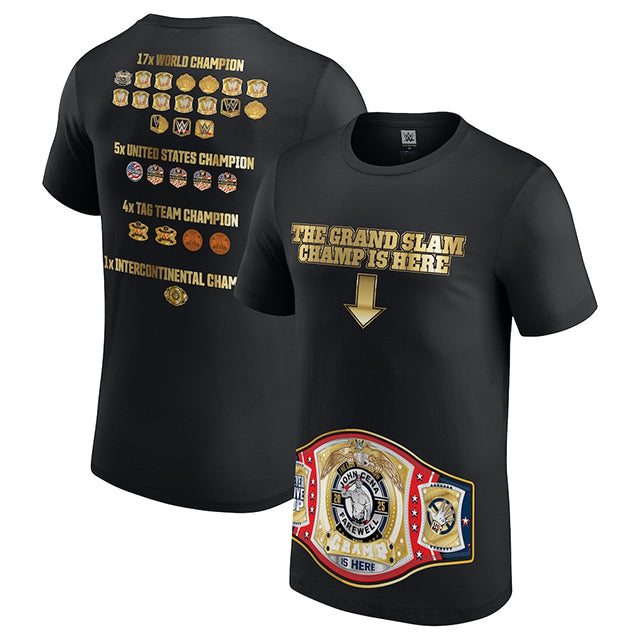 ジョン シナ引退記念モデル 海外取寄 WWE AUTHENTIC Tシャツ THANK YOU CENA GRAND SLAM CHAMP IS HERE T-SHIRT BLACK