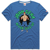 ジョン シナモデル 海外取寄 HOMAGE Tシャツ NEVER GIVE UP TRI-BLEND T-SHIRT ROYAL BLUE