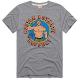 ジョン シナモデル 海外取寄 HOMAGE Tシャツ HUSTLE LOYALTY RESPECT TRI-BLEND T-SHIRT GREY