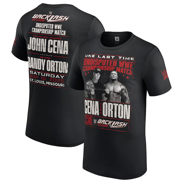 バックラッシュ2025モデル ジョン シナ vs ランディ オートン海外取寄 WWE AUTHENTIC Tシャツ