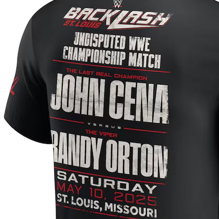 バックラッシュ2025モデル ジョン シナ vs ランディ オートン海外取寄 WWE AUTHENTIC Tシャツ