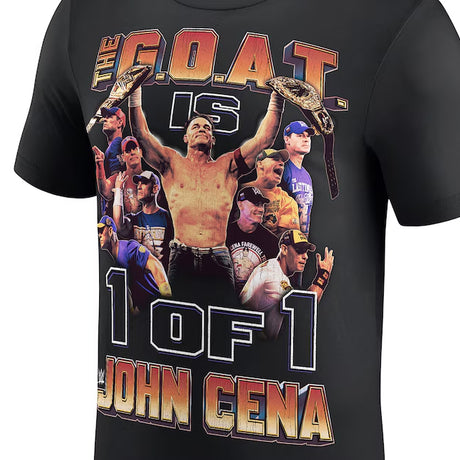 ジョン シナ引退記念モデル 海外取寄 WWE AUTHENTIC Tシャツ THE GOAT IS 1 OF 1 T-SHIRT BLACK