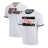 CMパンクモデル 海外取寄 WWE AUTHENTIC Tシャツ BEST IN THE WORLD RINGER T-SHIRT WHITE
