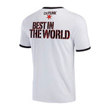 CMパンクモデル 海外取寄 WWE AUTHENTIC Tシャツ BEST IN THE WORLD RINGER T-SHIRT WHITE