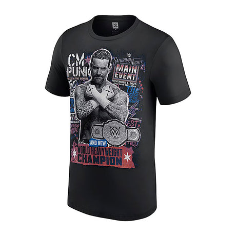 CMパンクモデル 海外取寄 WWE AUTHENTIC Tシャツ SATURDAY NIGHT'S MAIN EVENT WINNER T-SHIRT BLACK