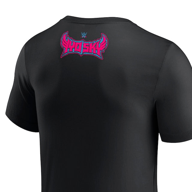 イヨ スカイモデル 海外取寄 WWE AUTHENTIC Tシャツ TRASH CAN DIVE PHOTO T-SHIRT BLACK