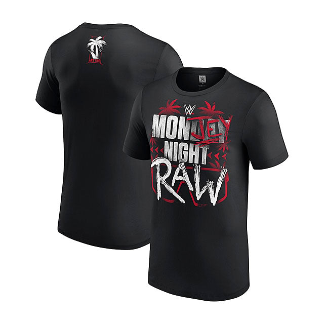 ジェイ ウーソモデル 海外取寄 WWE AUTHENTIC Tシャツ MON-JEY NIGHT RAW T-SHIRT BLACK