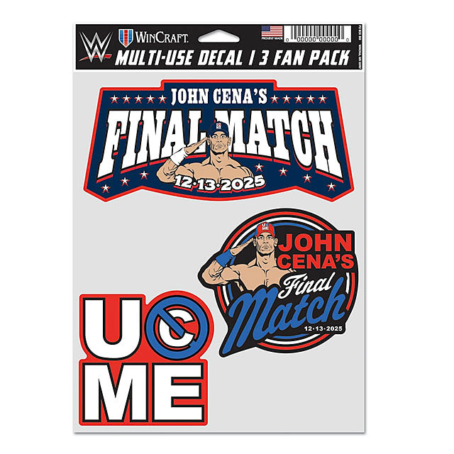 ジョン シナモデル 海外取寄 WWE ウィンクラフト ステッカー MULTI-USE 3-FAN PACK DECAL