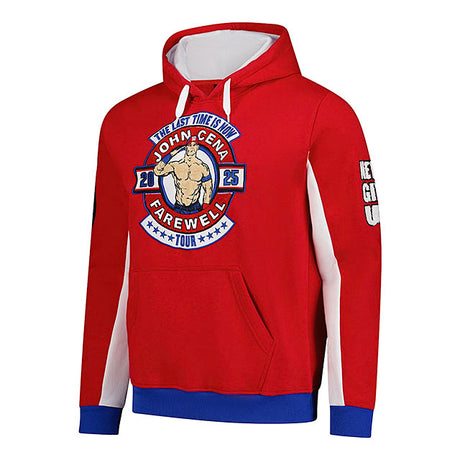 ジョン シナモデル 海外取寄 WWE AUTHENTIC フーディー FAREWELL TOUR CHENILLE PULLOVER HOODIE RED