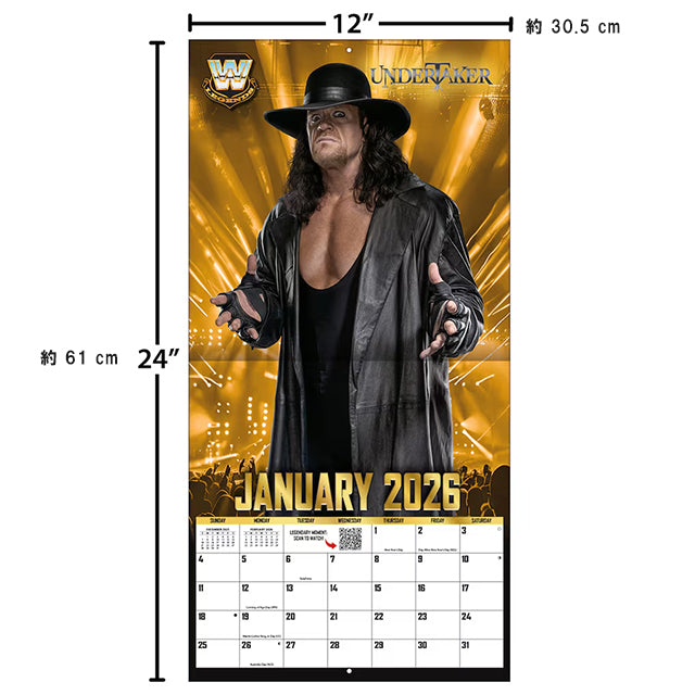 海外取寄 2026 壁掛けカレンダー WWE LEGENDS 16-MONTH 2026 WALL