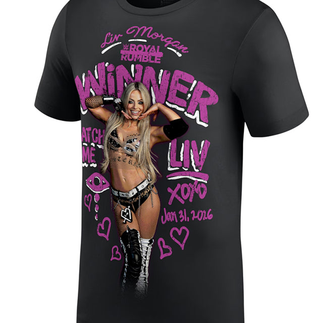 リヴ モーガンモデル 海外取寄 WWE AUTHENTIC Tシャツ ROYAL RUMBLE 2026 T-SHIRT BLACK