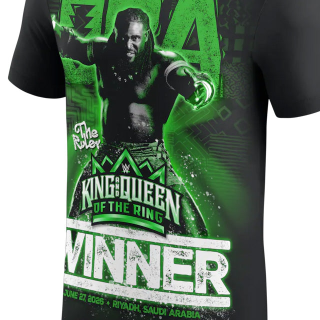 オバ フェミモデル 海外取寄 WWE AUTHENTIC Tシャツ NIGHT OF CHAMPIONS 2026 KING OF WINNER T-SHIRT BLACK