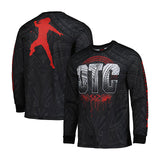 ローマン レインズモデル 海外取寄 WWE AUTHENTIC Tシャツ STAINED IMAGE LONG SLEEVE T-SHIRT BLACK
