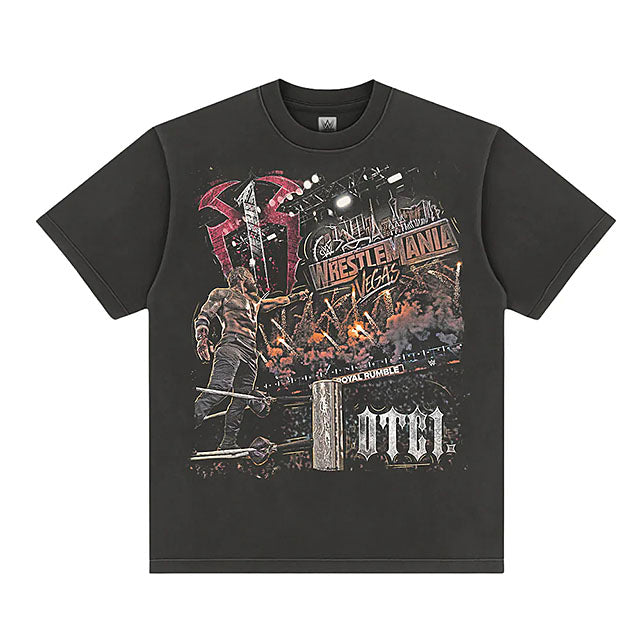 ローマン レインズモデル WWE AUTHENTIC Tシャツ ROAD TO WRESTLEMANIA 42 T-SHIRT BLACK