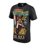 ソル ルカモデル 海外取寄 WWE AUTHENTIC Tシャツ AND NEW INTERCONTINENTAL CHAMPION PHOTO T-SHIRT BLACK