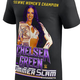 チェルシー グリーンモデル 海外取寄 WWE AUTHENTIC Tシャツ SUMMERSLAM 2026 INTERIM WWE WOMEN'S CHAMPION T-SHIRT BLACK