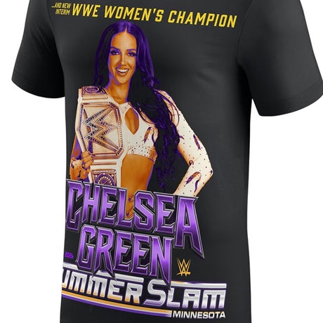 チェルシー グリーンモデル 海外取寄 WWE AUTHENTIC Tシャツ SUMMERSLAM 2026 INTERIM WWE WOMEN'S CHAMPION T-SHIRT BLACK