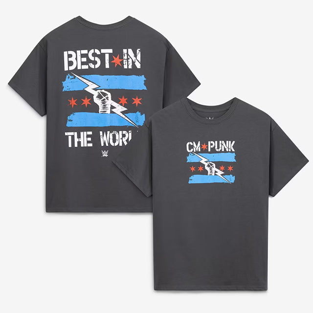 CMパンクモデル 海外取寄 GOODIE TWO SLEEVES Tシャツ BEST IN THE WORLD GRAPHIC T-SHIRT CHARCOAL