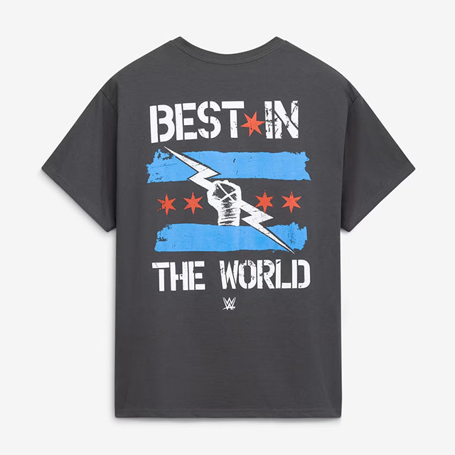 CMパンクモデル 海外取寄 GOODIE TWO SLEEVES Tシャツ BEST IN THE WORLD GRAPHIC T-SHIRT CHARCOAL