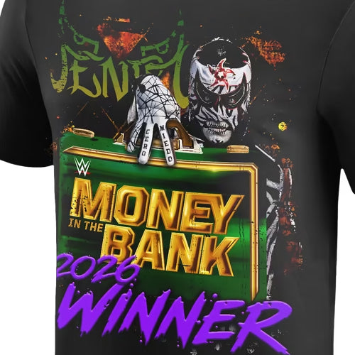 ペンタモデル 海外取寄 WWE AUTHENTIC Tシャツ MONEY IN THE BANK 2026 MEN'S MATCH WINNER T-SHIRT BLACK