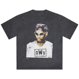 デニス ロッドマンモデル 海外取寄 ID サプライ WWE Tシャツ ICON SNOW WASH T-SHIRT HEATHER BLACK