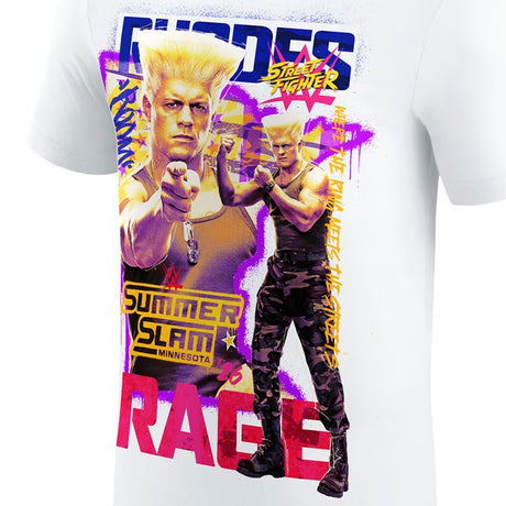 コーディ ローデスモデル 海外取寄 WWE AUTHENTIC Tシャツ SUMMERSLAM 2026 STREET FIGHTER T-SHIRT WHITE