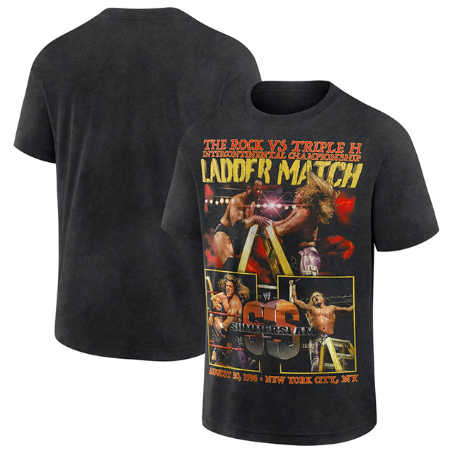 ザ ロック vs トリプルHモデル 海外取寄 WWE AUTHENTIC Tシャツ SUMMERSLAM 1998 T-SHIRT BLACK