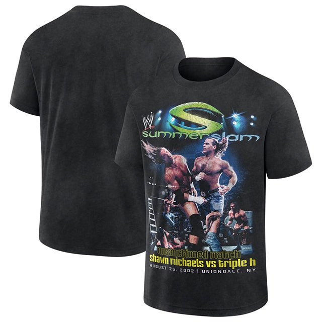 ショーン マイケルズ vs トリプルHモデル 海外取寄 WWE AUTHENTIC Tシャツ SUMMERSLAM 2002 T-SHIRT BLACK