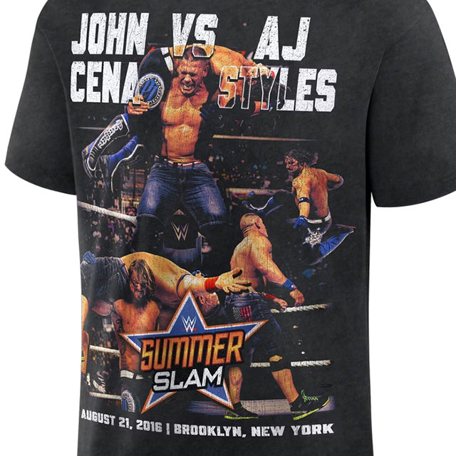 ジョン シナ vs AJ スタイルズモデル 海外取寄 WWE AUTHENTIC Tシャツ SUMMERSLAM 2016 T-SHIRT BLACK