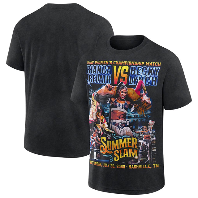 ベッキー リンチ vs ビアンカ ベレアモデル 海外取寄 WWE AUTHENTIC Tシャツ SUMMERSLAM 2022 T-SHIRT BLACK