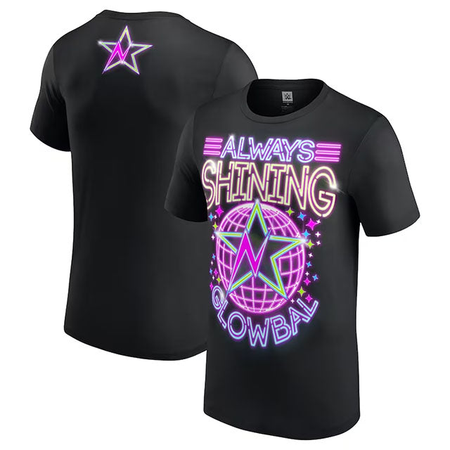 ナオミモデル WWE AUTHENTIC Tシャツ SHINING GLOWBAL T-SHIRT