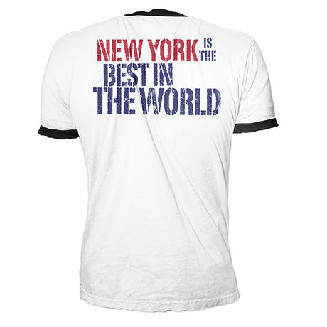 CMパンクモデル 海外取寄 WWE AUTHENTIC Tシャツ BEST IN THE WORLD NEW YORK RINGER T-SHIRT WHITE