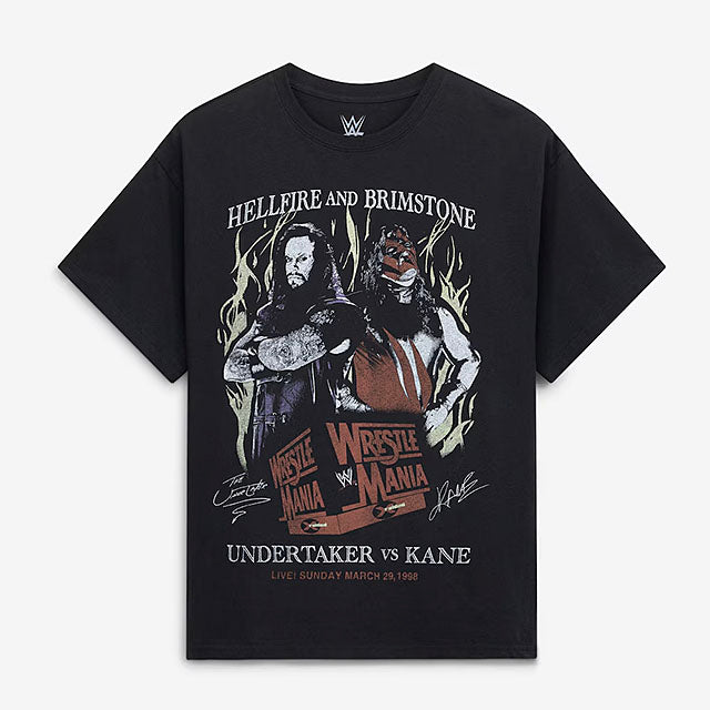 ジ アンダーテイカーモデル 海外取寄 WWE AUTHENTIC Tシャツ THE UNDERTAKER VS. KANE GOODIE TWO SLEEVES GRAPHIC T-SHIRT BLACK