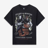 ジ アンダーテイカーモデル 海外取寄 WWE AUTHENTIC Tシャツ THE UNDERTAKER VS. KANE GOODIE TWO SLEEVES GRAPHIC T-SHIRT BLACK