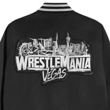 海外取寄 レッスルマニア42モデル WWE ジャケット WRESTLEMANIA 42 VEGAS FULL-SNAP QUILTED SATIN JACKET BLACK