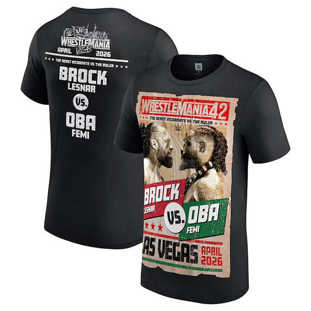海外取寄 レッスルマニア42モデル オバ フェミ vs ブロック レスナー WWE AUTHENTIC Tシャツ