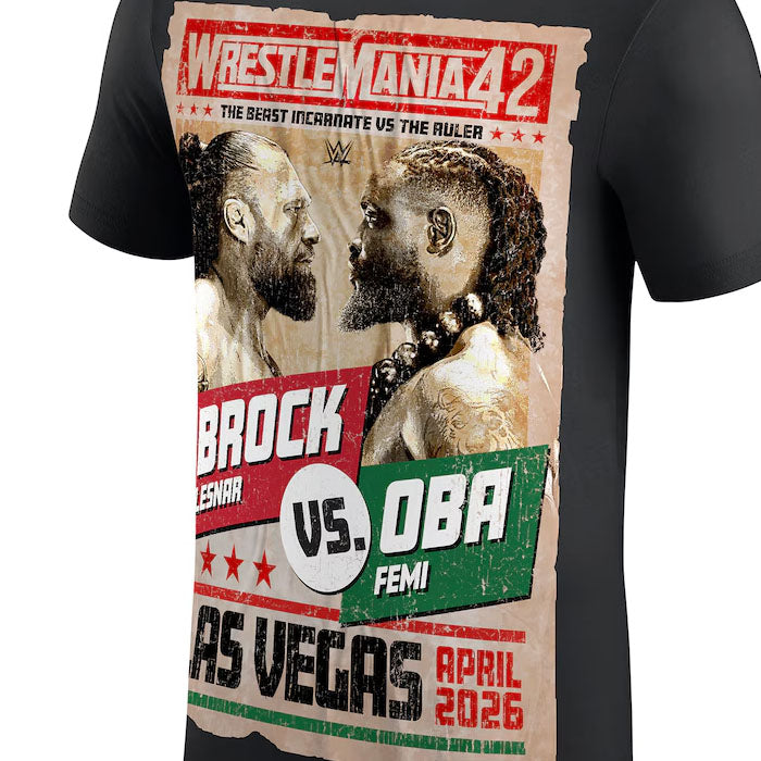 海外取寄 レッスルマニア42モデル オバ フェミ vs ブロック レスナー WWE AUTHENTIC Tシャツ