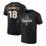 山本由伸モデル 2025 ワールドシリーズチャンピオン 海外取寄 Tシャツ ロサンゼルス ドジャース MLB 2025 WORLD SERIES CHAMPIONS NAME&NUMBER T-SHIRT BLACK