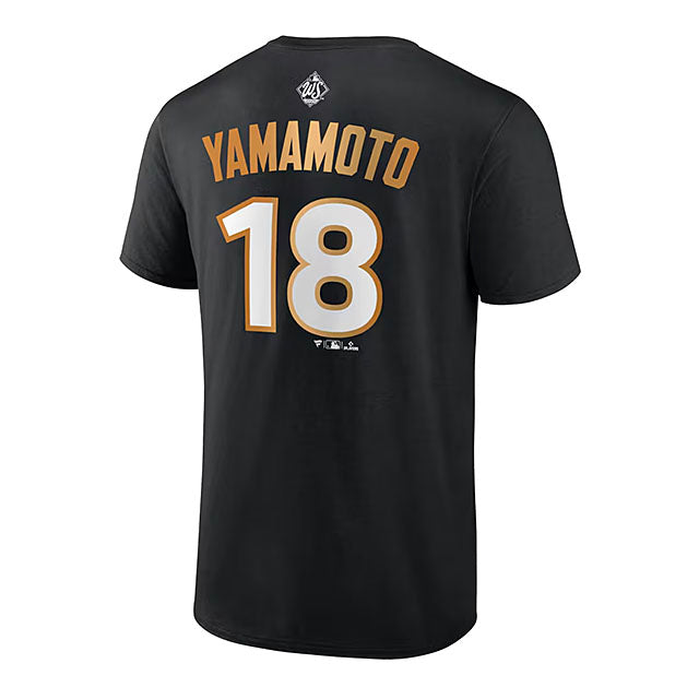 山本由伸モデル 2025 ワールドシリーズチャンピオン 海外取寄 Tシャツ ロサンゼルス ドジャース MLB 2025 WORLD SERIES CHAMPIONS NAME&NUMBER T-SHIRT BLACK