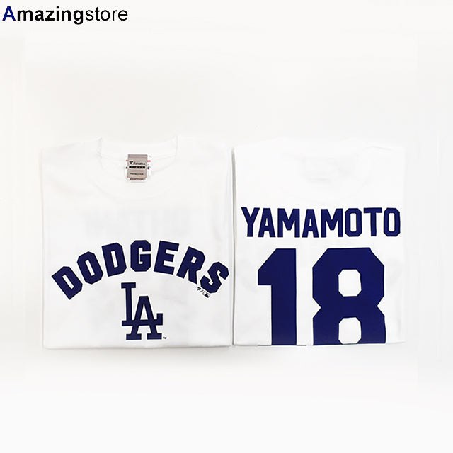 山本由伸モデル ファナティクス Tシャツ ロサンゼルス ドジャース MLB  NAME&NUMBER T-SHIRT WHITE
