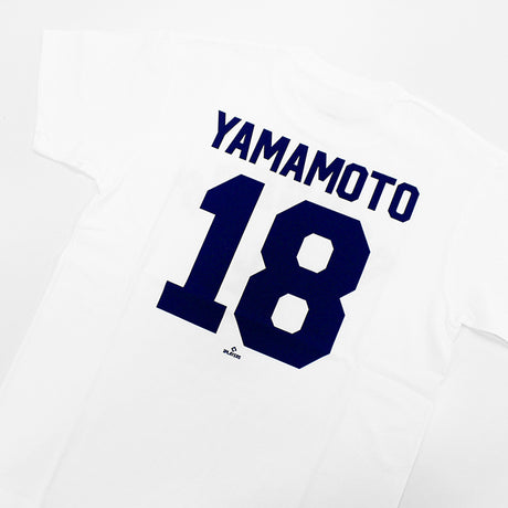 山本由伸モデル ファナティクス Tシャツ ロサンゼルス ドジャース MLB  NAME&NUMBER T-SHIRT WHITE